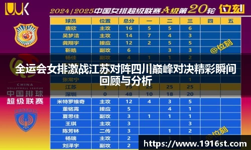 全运会女排激战江苏对阵四川巅峰对决精彩瞬间回顾与分析